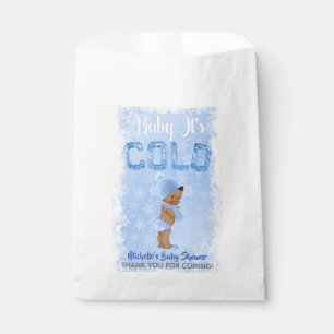 Baby It's Cold Snowflake Blue Ethnic Boy Shower Favour Bags