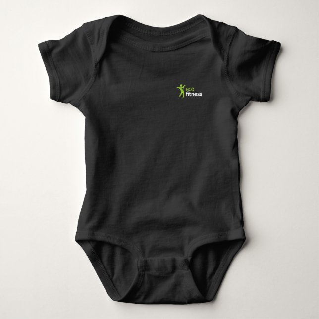 Baby Jersey Bodysuit | Eco Fitness Black (Front)