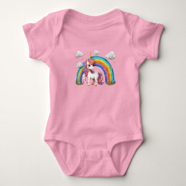 Baby Jersey Bodysuit Fairytale Unicorn (Front)