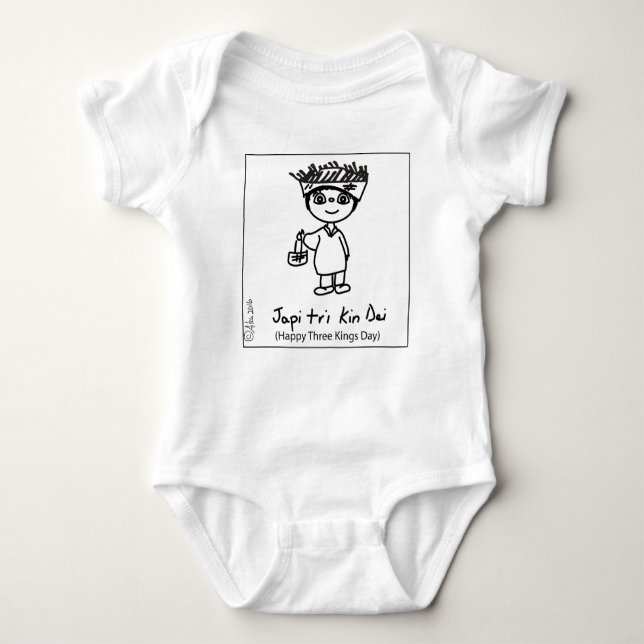 Baby Jersey Bodysuit Happy Three Kings Day (Front)
