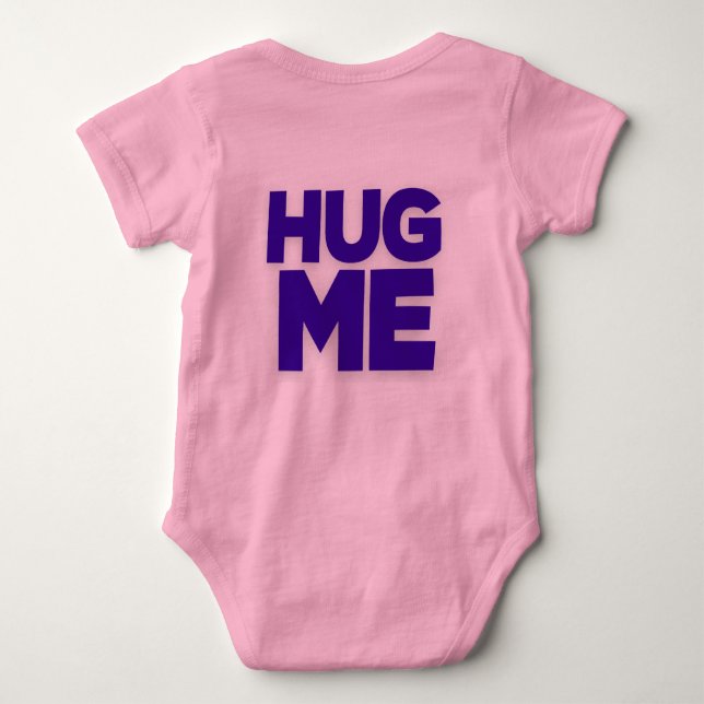 Baby Jersey Bodysuit hug me purple  (Back)