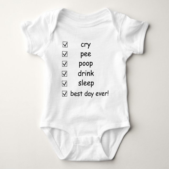 Baby Jersey Bodysuit Infants To-Do List (Front)