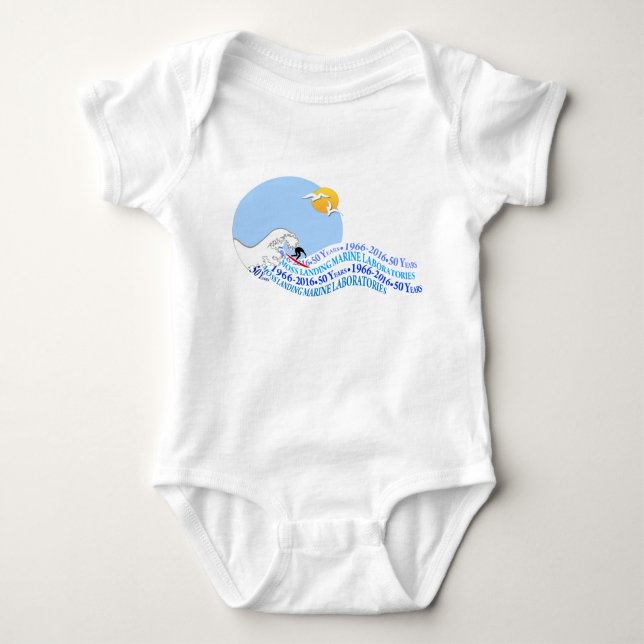 Baby jersey bodysuit: MLML 50th wave Bodysuit (Front)