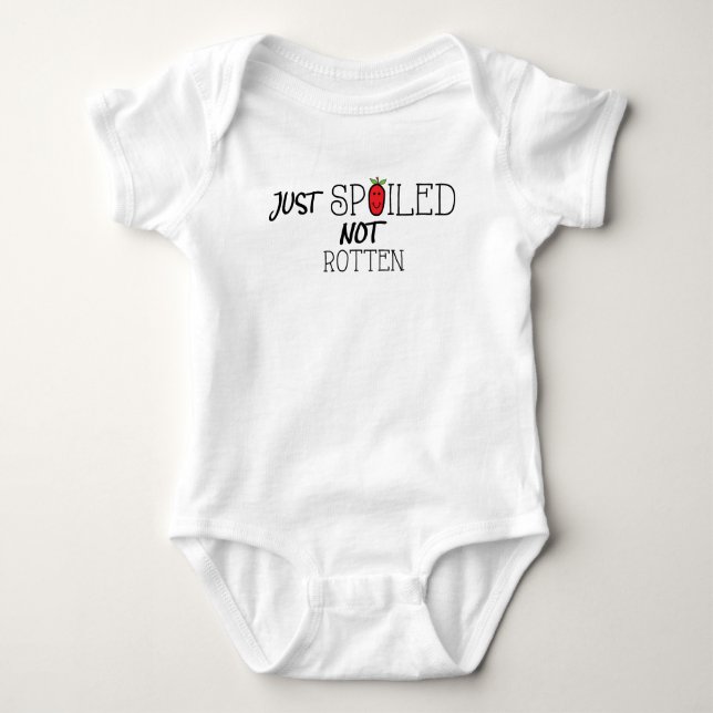 Baby Jersey Bodysuit "Spoiled not Rotten"/Red Appl (Front)