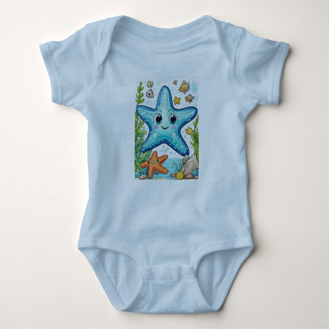  Baby Jersey Bodysuit Starfish (Front)