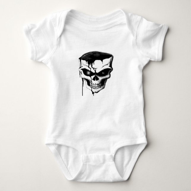 Baby Jersey Bodysuit with skull print (Front)