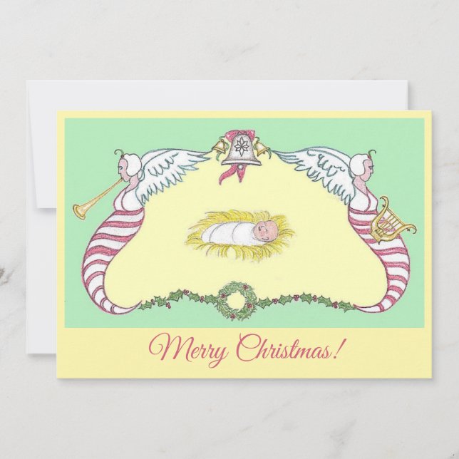 Baby Jesus Cartouche Holiday Card (Front)