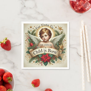 Baby Jesus Christmas Scripture Verse Découpage Napkin