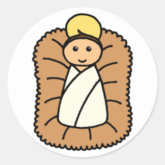 Baby Jesus Classic Round Sticker