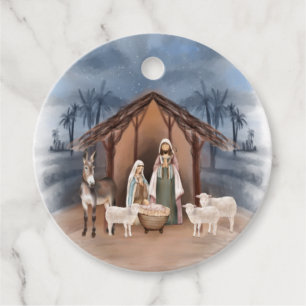 Baby Jesus in the Manger Nativity Favour Tags