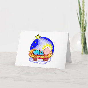 Baby Jesus Manger Christmas Night Cards