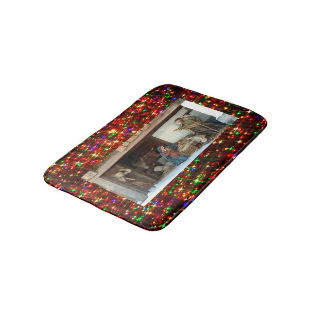 Baby Jesus, Mary and Joseph Nativity Bath Mat (Angled)