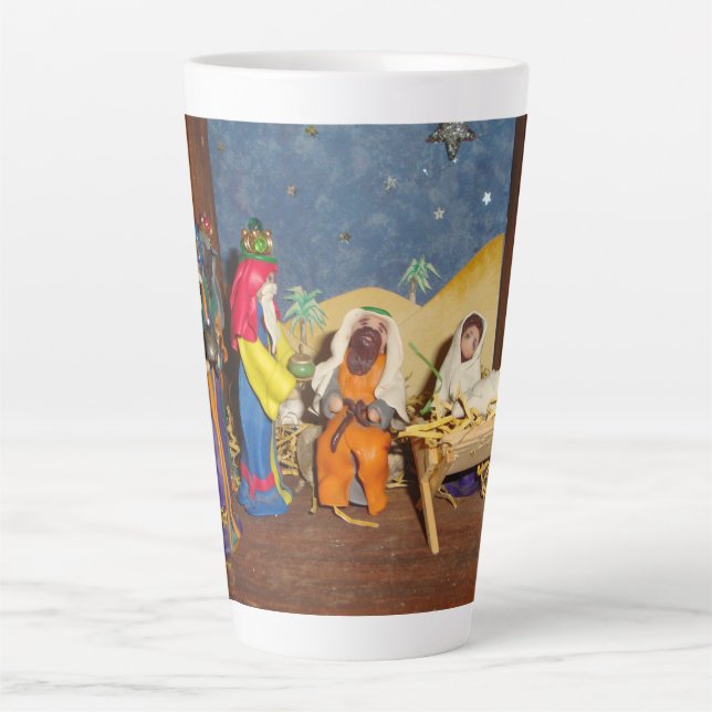 baby Jesus Mary three kings christmas nativity Latte Mug (Front)