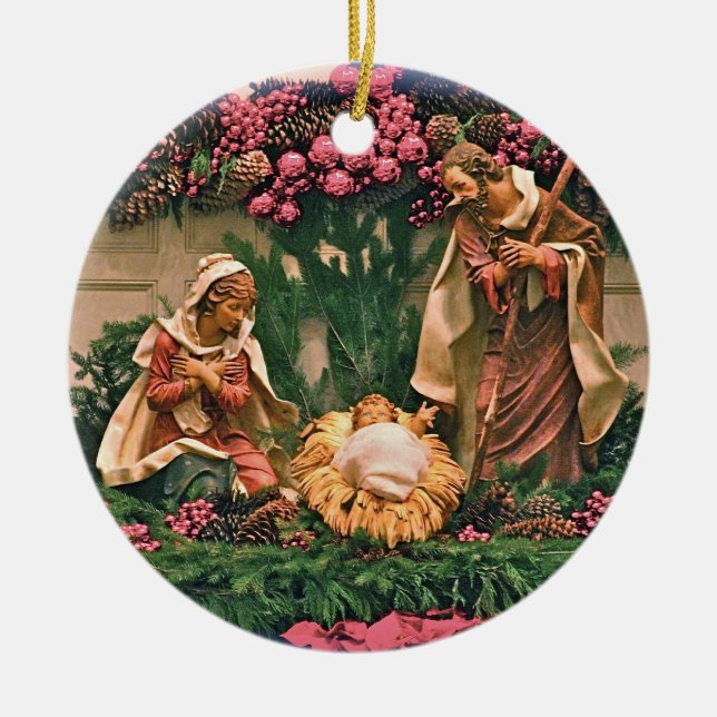 baby jesus nativity ceramic tree decoration (Front)