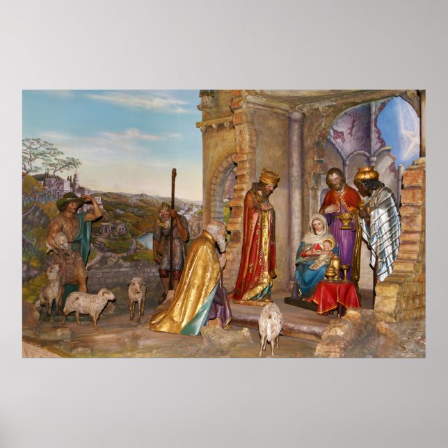Baby Jesus of Nazareth in the Bethlehem Manger Poster (Front)