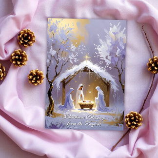 Baby Jesus Religious Scripture Catholic Christmas  Holiday Card