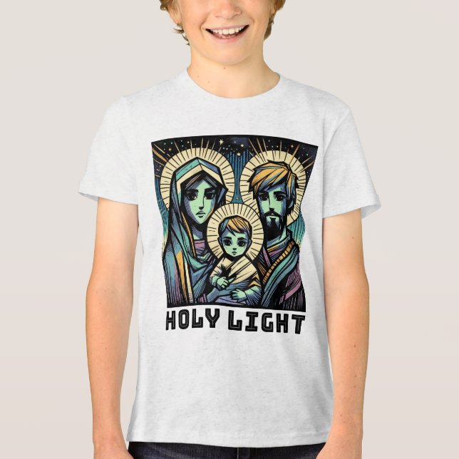 Baby Jesus :  The Holy Family: Holy Light Tri-Blend Shirt (Front)