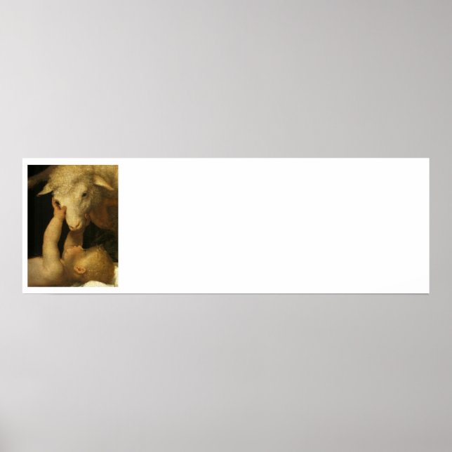 Baby Jesus Touches Lamb Poster (Front)