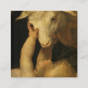 Baby Jesus Touches Lamb Referral Card