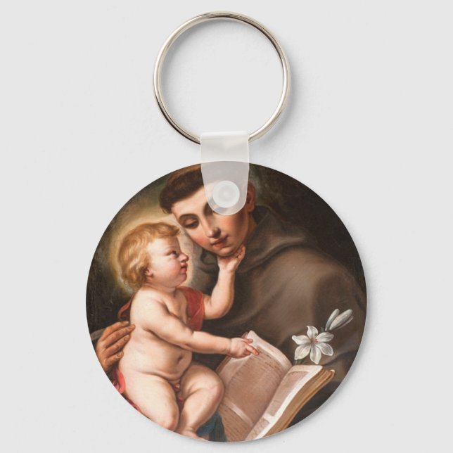 Baby Jesus With St. Anthony Of Padua Key Ring (Front)