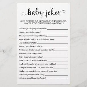 Baby Jokes Baby Shower game with Answers