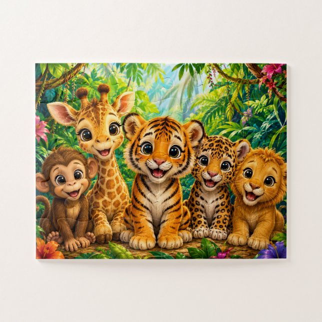 Baby Jungle Animals Jigsaw Puzzle (Horizontal)