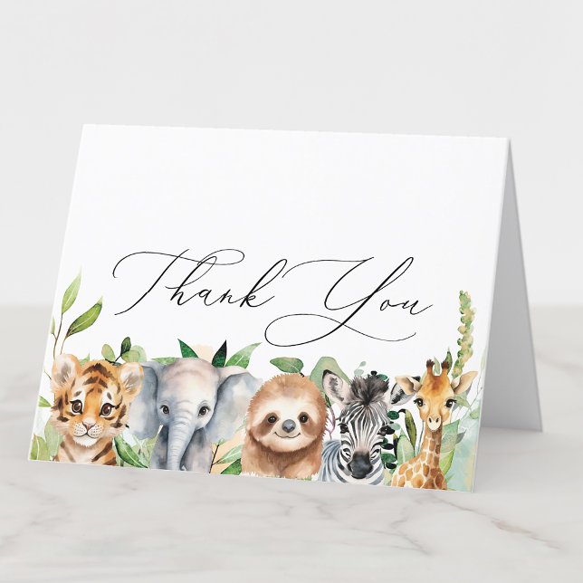 Baby Jungle Animals Thank You Card (Creator Uploaded)