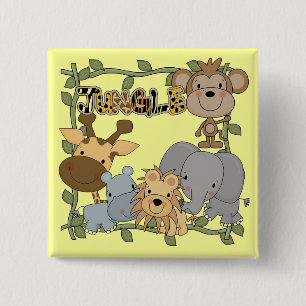 Baby Jungle Animals Tshirts and Gifts 15 Cm Square Badge