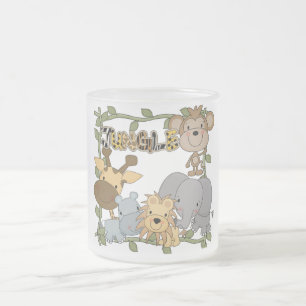 Baby Jungle Animals Tshirts and Gifts Frosted Glass Coffee Mug