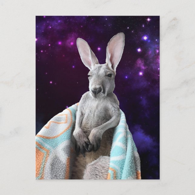 Baby Kangaroo Sleeping In Space Postcard (Front)