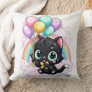 Baby Kat Lym Cute Cat Rainbow Cushion