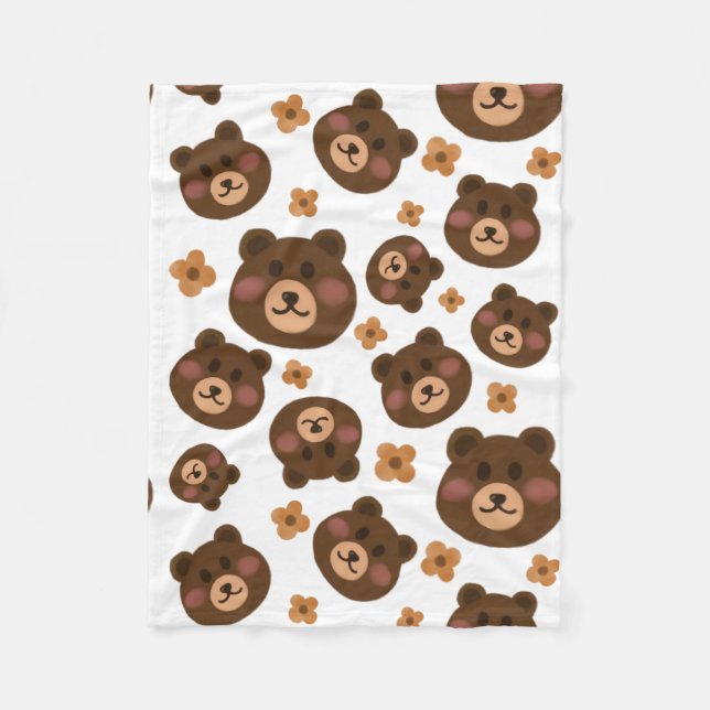 baby kawaii bear fleece blanket (Front)