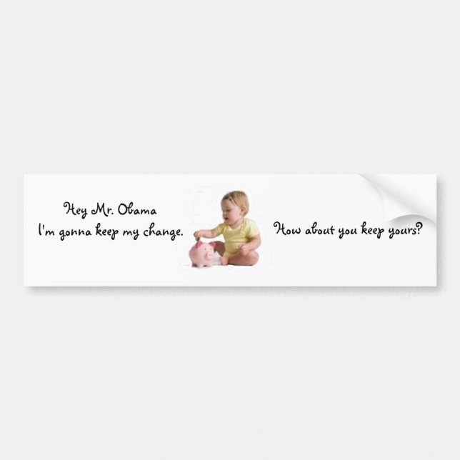 Baby keeping change bumper sticker (Front)