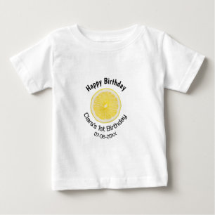 Baby kids 1st birthday lemon slice add name date m T-Shirt