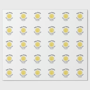Baby kids 1st birthday lemon slice add name date m wrapping paper