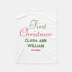 BABY KIDS FIRST CHRISTMAS HOLIDAY ADD NAME TEXT YE FLEECE BLANKET