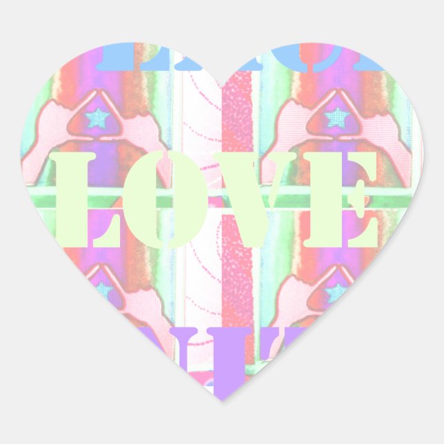 Baby Kids  Peace Love Unity Hakuna Matata design.p Heart Sticker (Front)