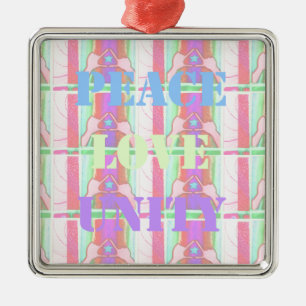 Baby Kids  Peace Love Unity Hakuna Matata design.p Metal Tree Decoration