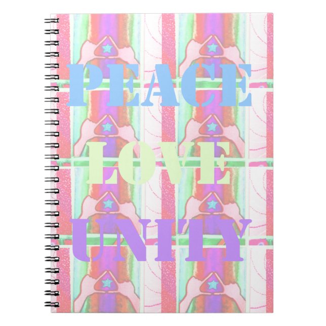 Baby Kids  Peace Love Unity Hakuna Matata design.p Spiral Notebook (Front)
