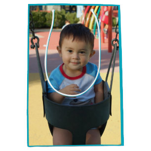 Baby Kids Personalised Photo Birthday Medium Gift Bag