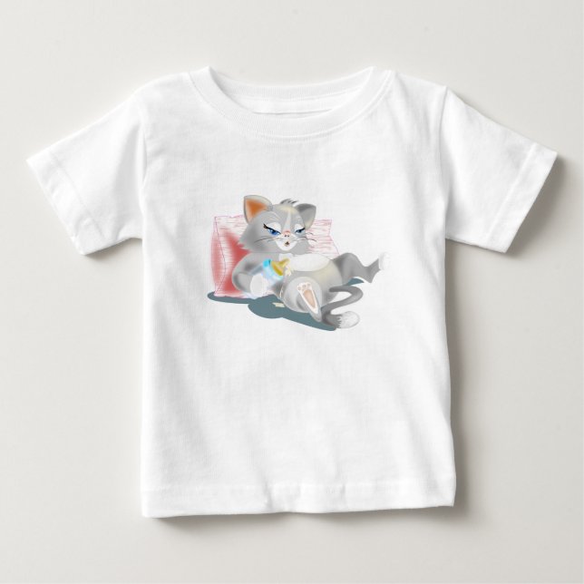 Baby Kitten Baby T-Shirt Fun Painting Gift (Front)