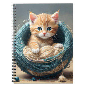 Baby Kitten In A Ball Of Wool, Notebook