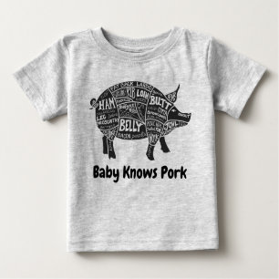 Baby Knows Pork 🐖 Pork Parts Baby T-Shirt