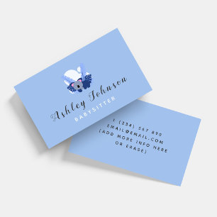 Baby Koala Babysitter Business Card Blue Tropical