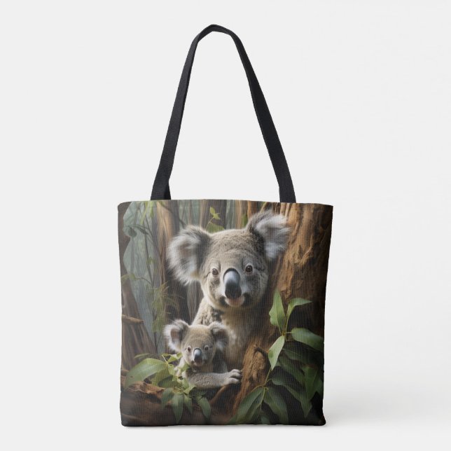Baby Koala Bear and Mum Tote Bag (Back)