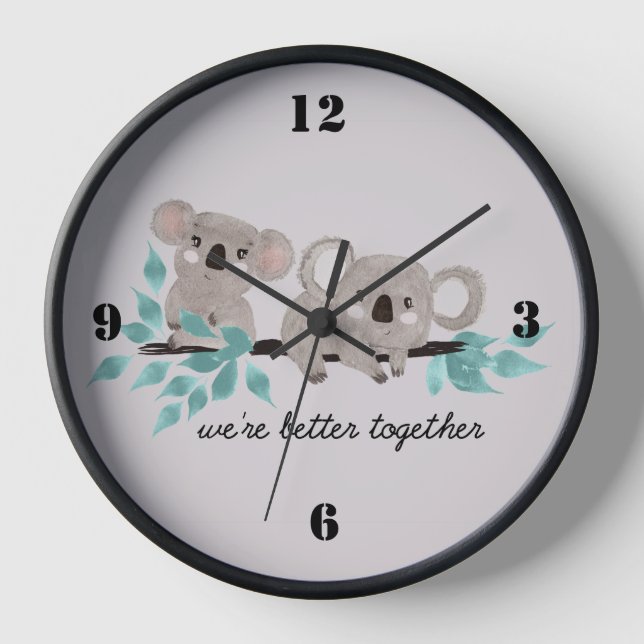 Baby Koala Bears Wall Clock (Front)