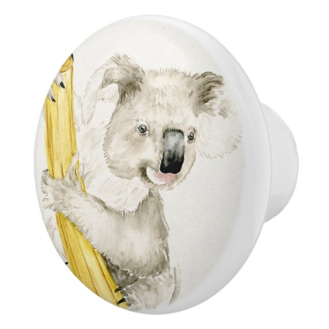 Baby Koala | Cute & Furry Ceramic Knob (Right)
