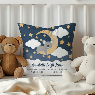 Baby Koala Moon Nursery Name Cushion
