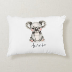 Baby Koala Nursery Lumbar Pillow Custom Name