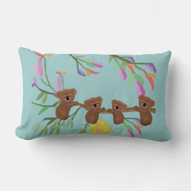 Baby Koala Outing Lumbar Pillow (Front)